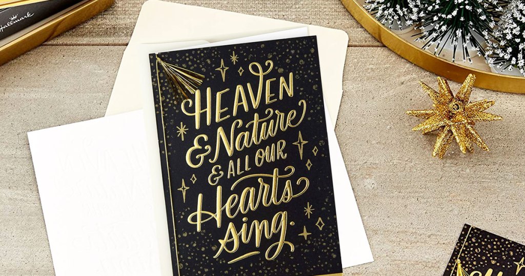 black and gold hallmark christmas card