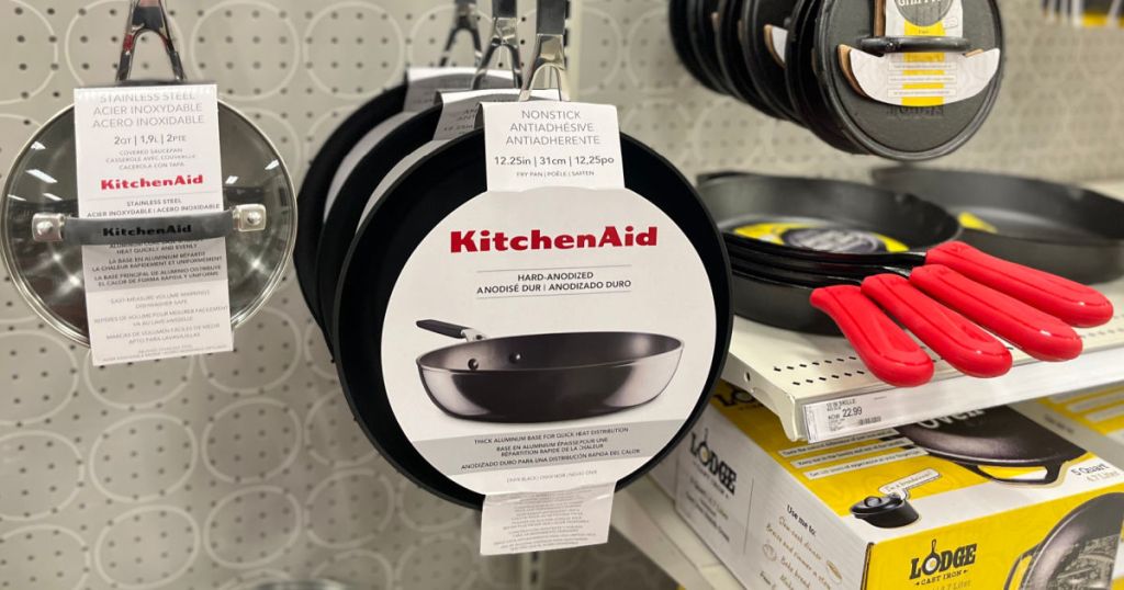 black skillet on shelf 