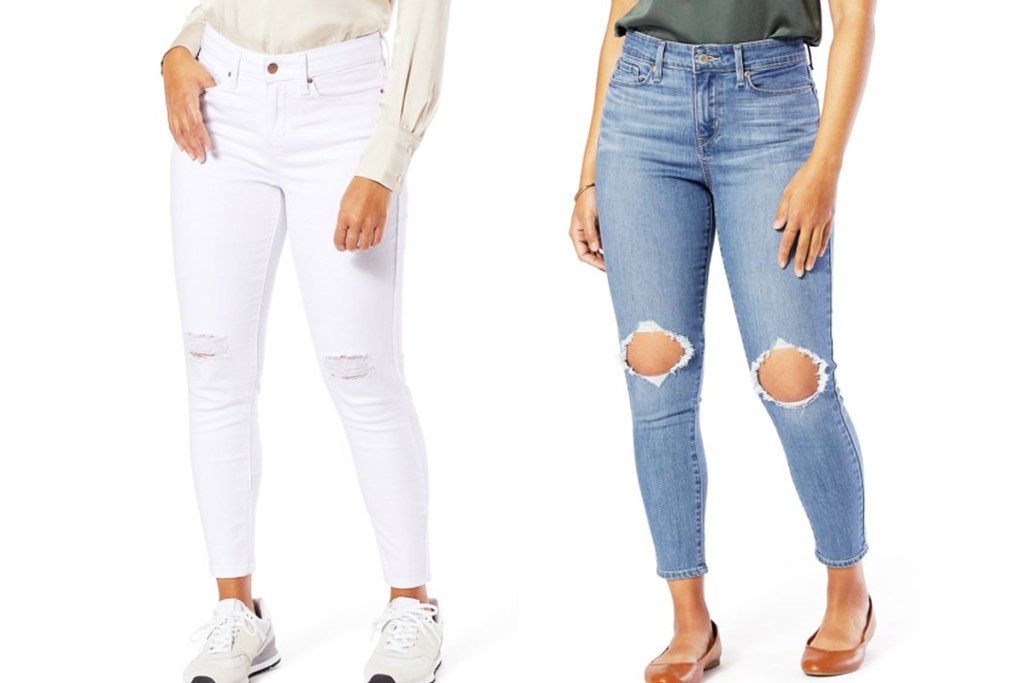 two women modeling levis jeans