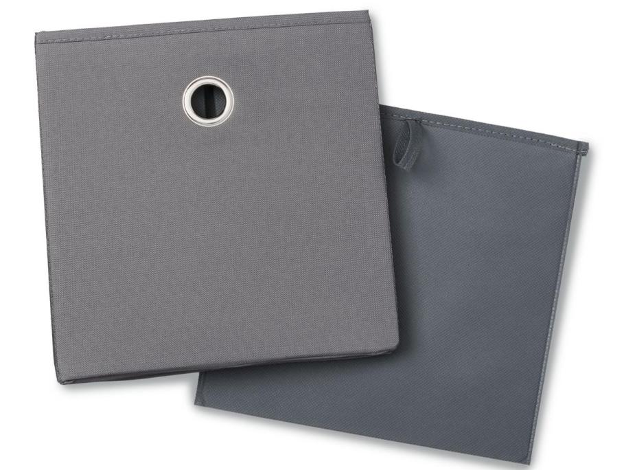mainstays collapsible storage bins in grey flannel