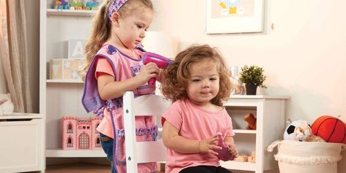 Melissa & Doug Hair Stylist Role Play Set Just $16.35 on Amazon (Regularly $32) | Includes Blow Dryer, Smock, & More