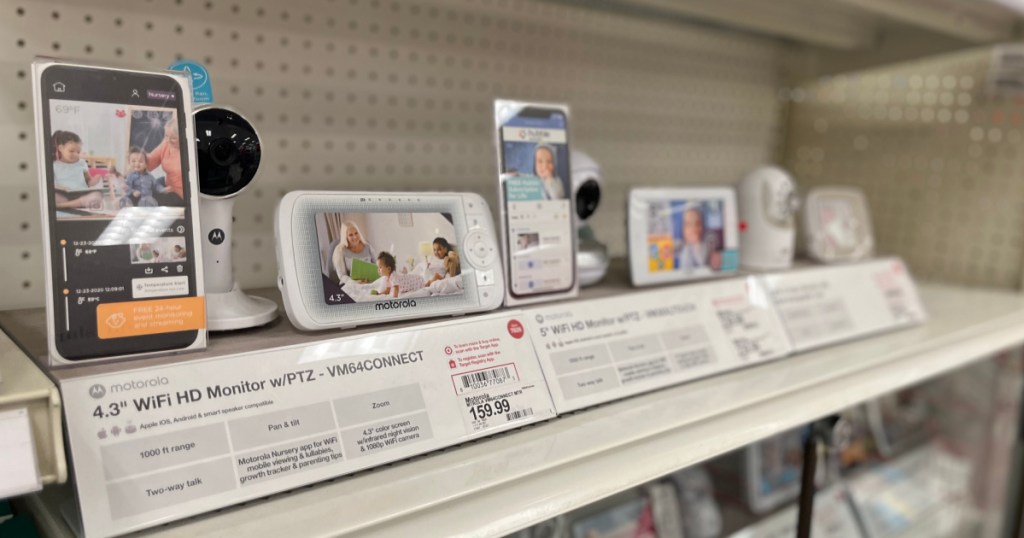 baby monitors on shelf 