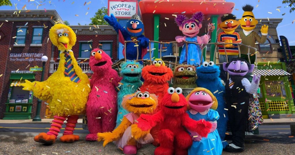 Sesame Street characters all standing together