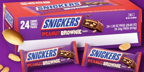 Snickers Peanut Brownie Squares Candy Bars 24-Count Box Just $17.81 Shipped on Amazon