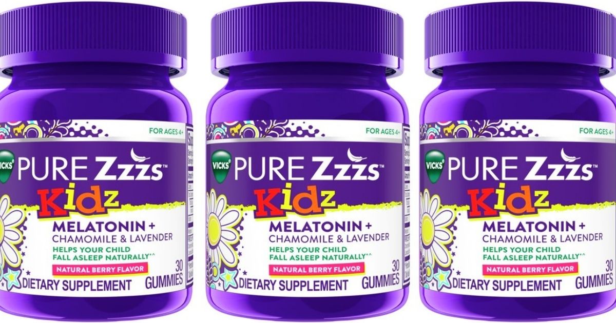 three bottles of Vicks Pure Zzzs Kidz Gummies