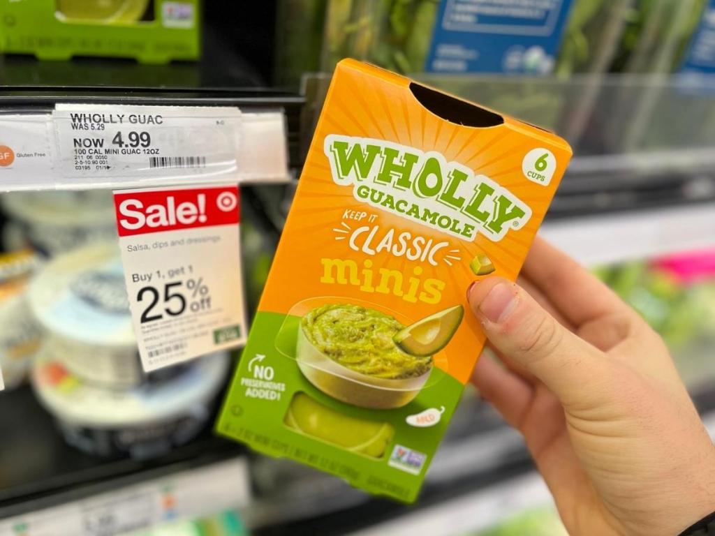 wholly guacamole mini cups in store