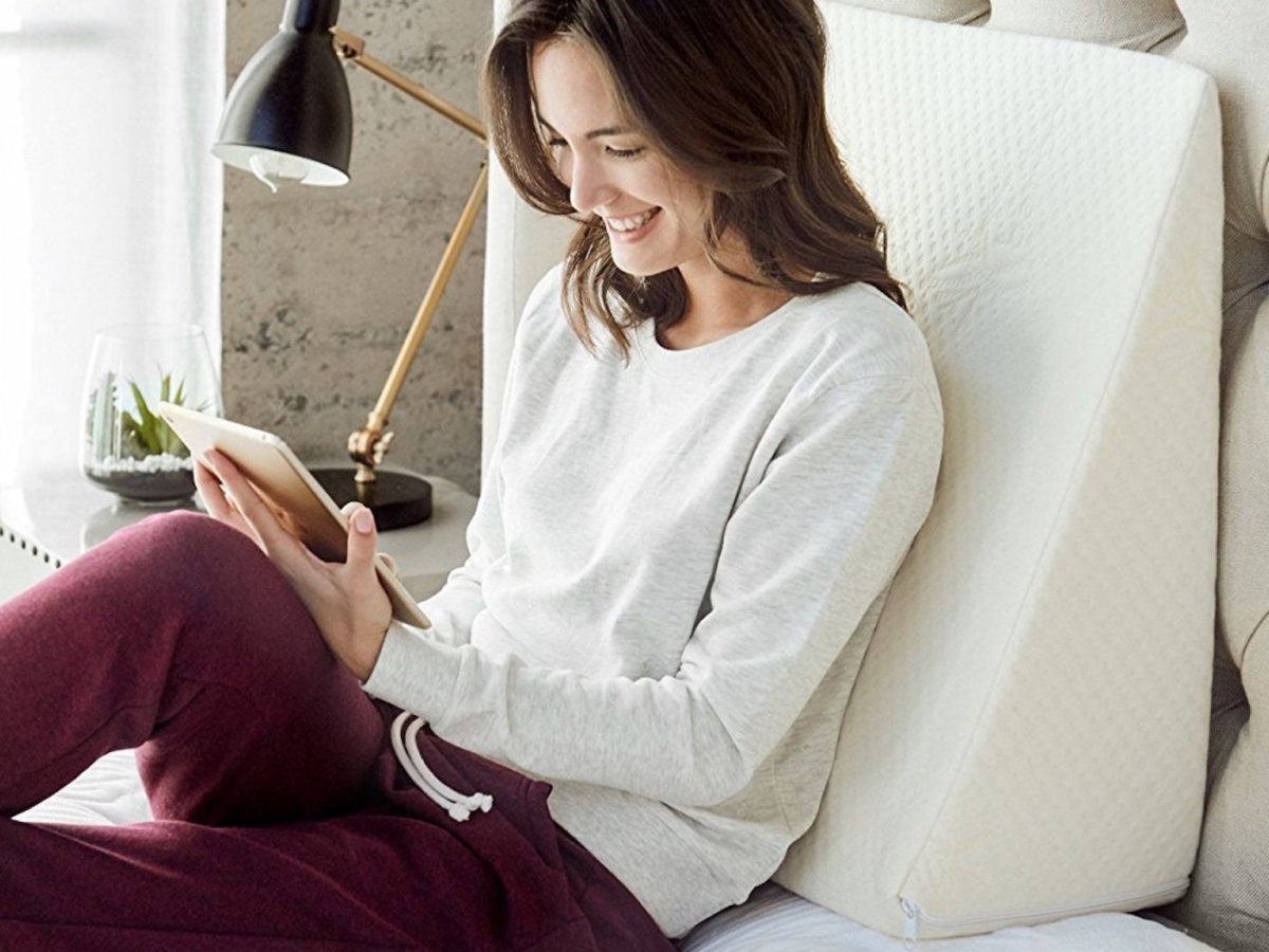 woman reading in bed