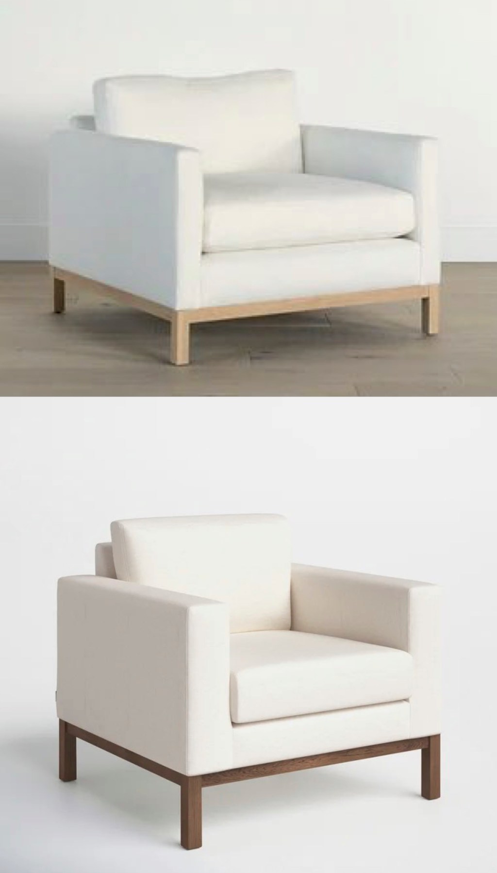 two white accent chairs on stock photo backgrounds
