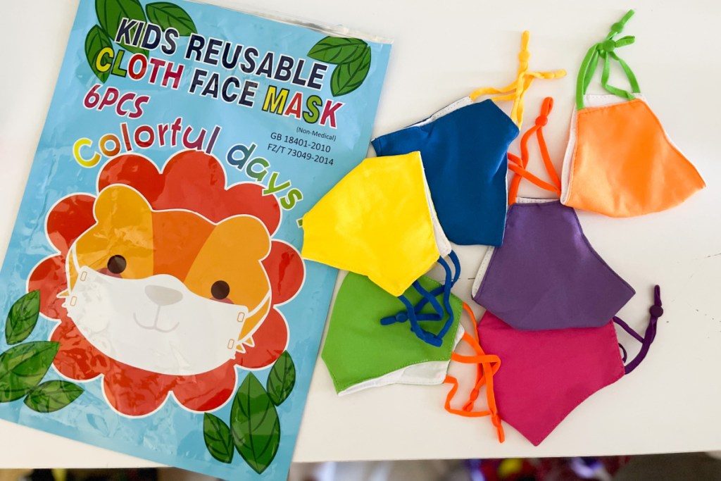 colorful kids face masks