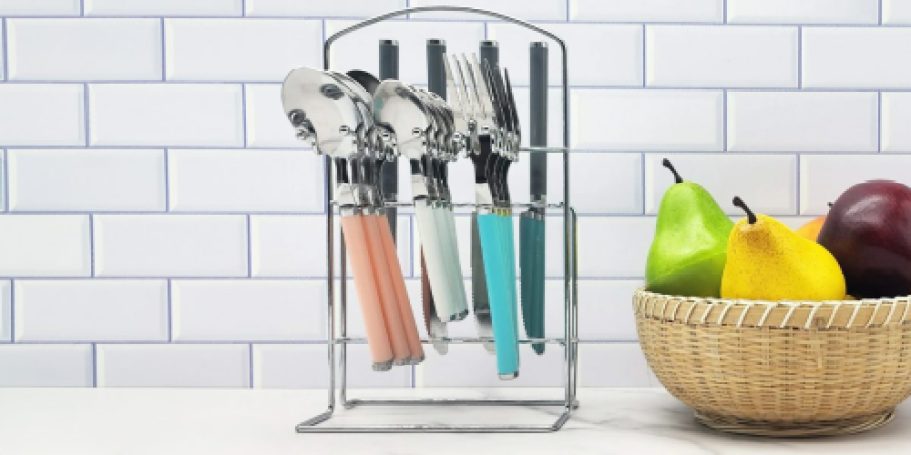 Flatware Set w/ Storage Rack Only $3 on Walmart.com (Reg. $14)