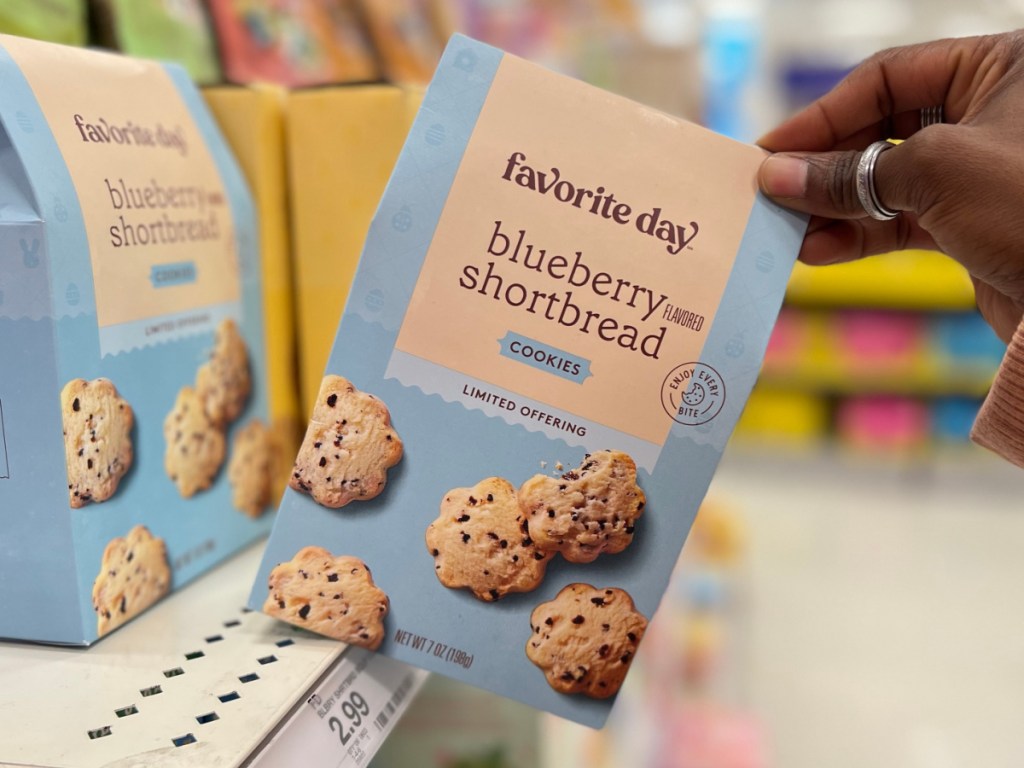 blueberry cookies on store shelf