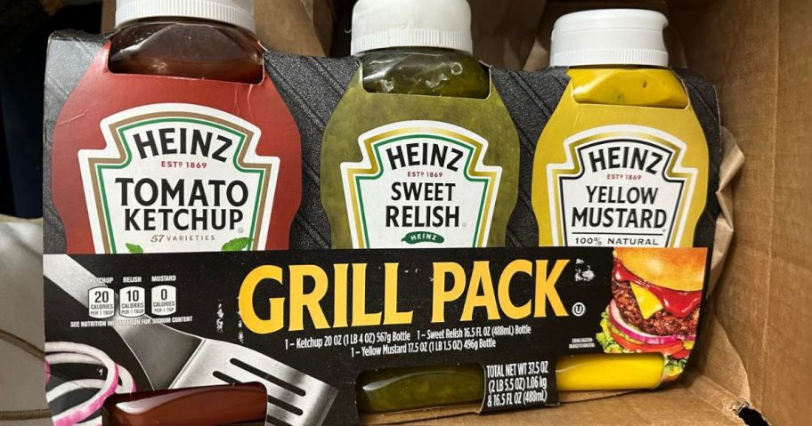 Heinz Tomato Ketchup, Relish, and Mustard Picnic Pack, 3 Count in delivery box