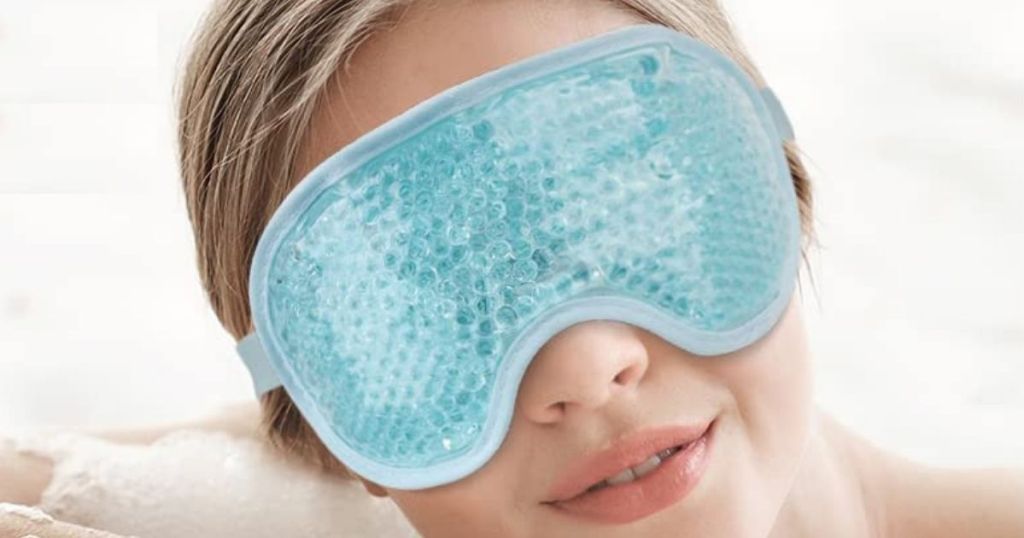 woman wearing an eye mask