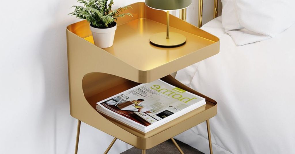 Nordic Gold Metal Nightstands