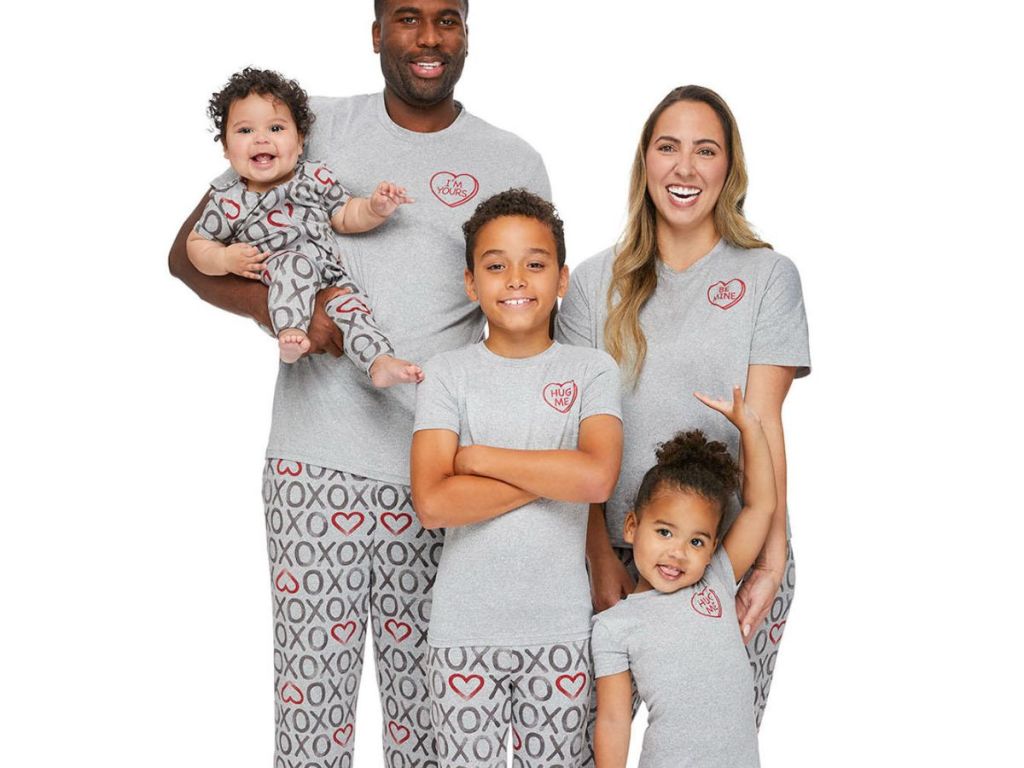 family wearing Sam's Club Pajama Sets