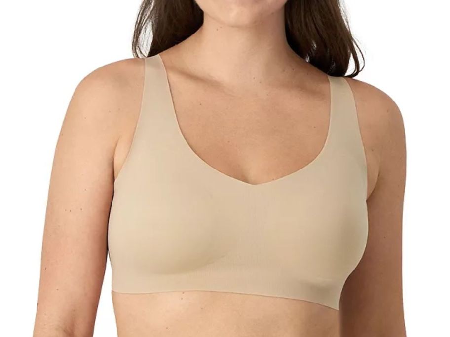 woman wearing a nude color Bali bra