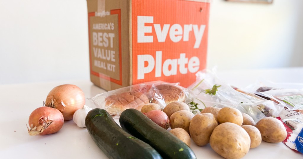 everyplate box with food out