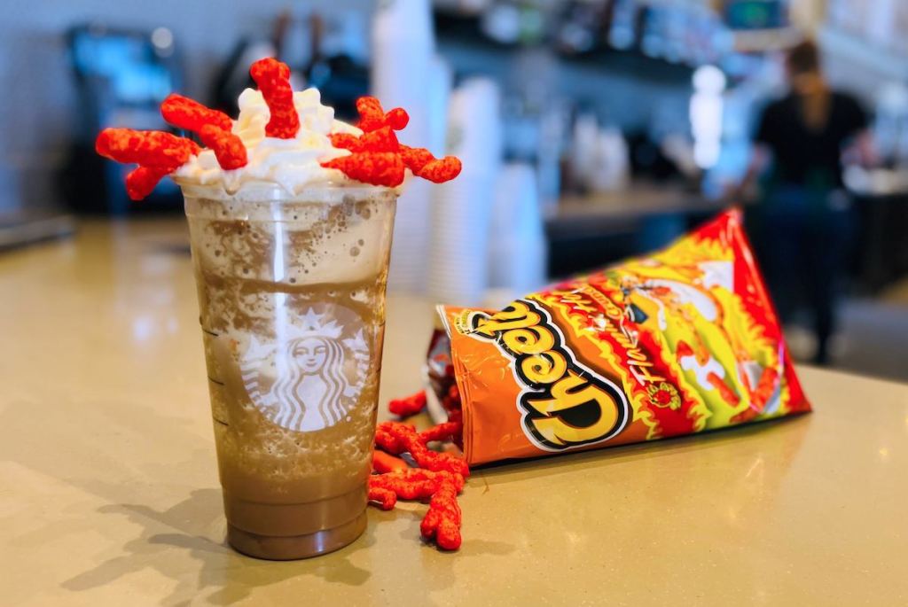 starbucks flamin hot cheetos april fools pranks on table