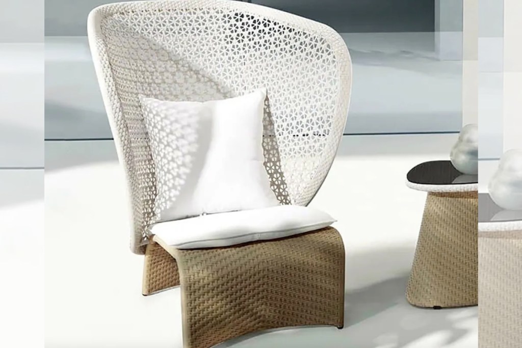 rattan chair outside