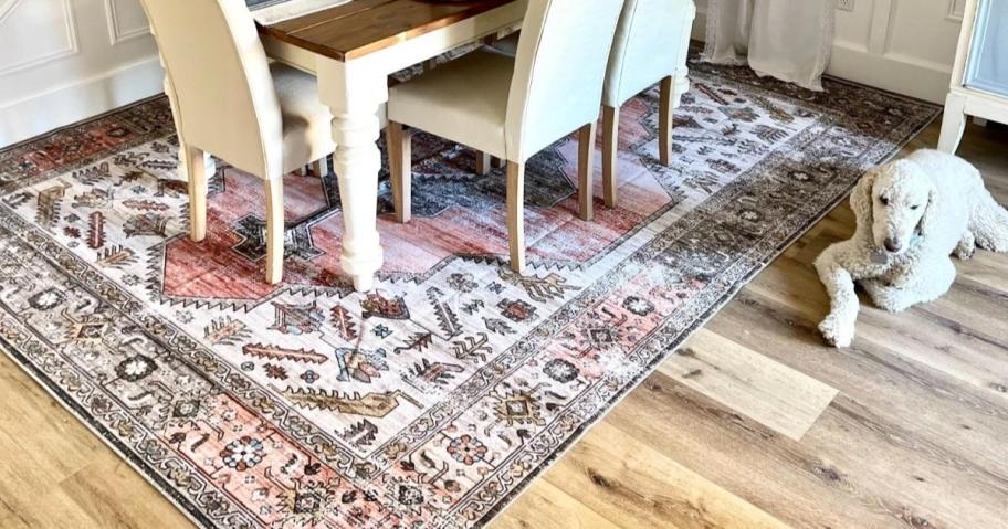 nuLOOM Distressed Area Rug under ktichen table