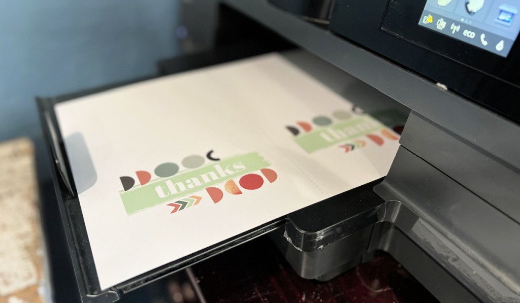 printing two thank you card