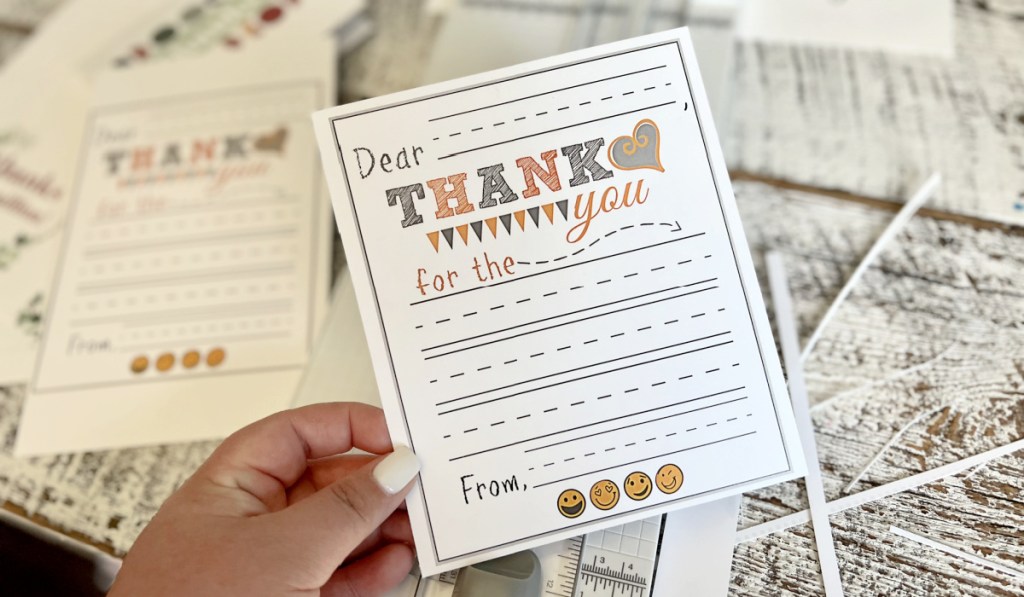 thank you card for kids