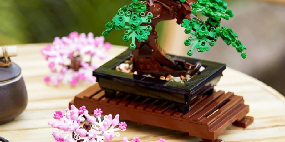 LEGO Bonsai Tree Set Just $39.99 Shipped on Amazon (Display w/ Green Leaves or Pink Blossoms!)