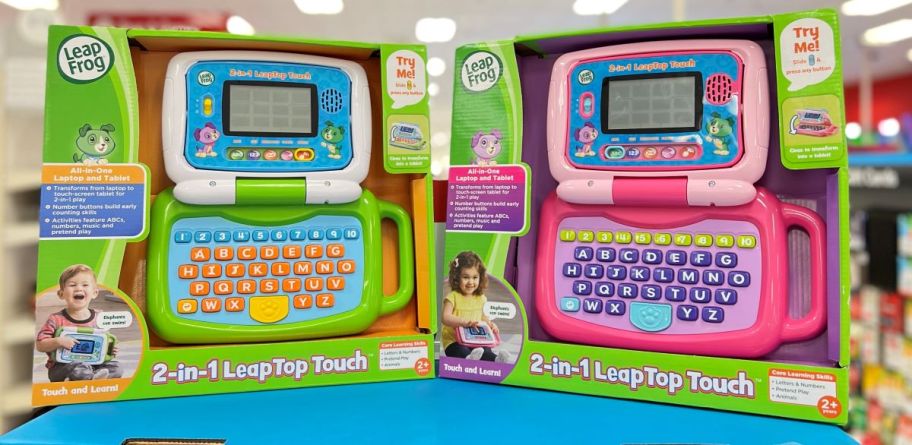 two toy laptops