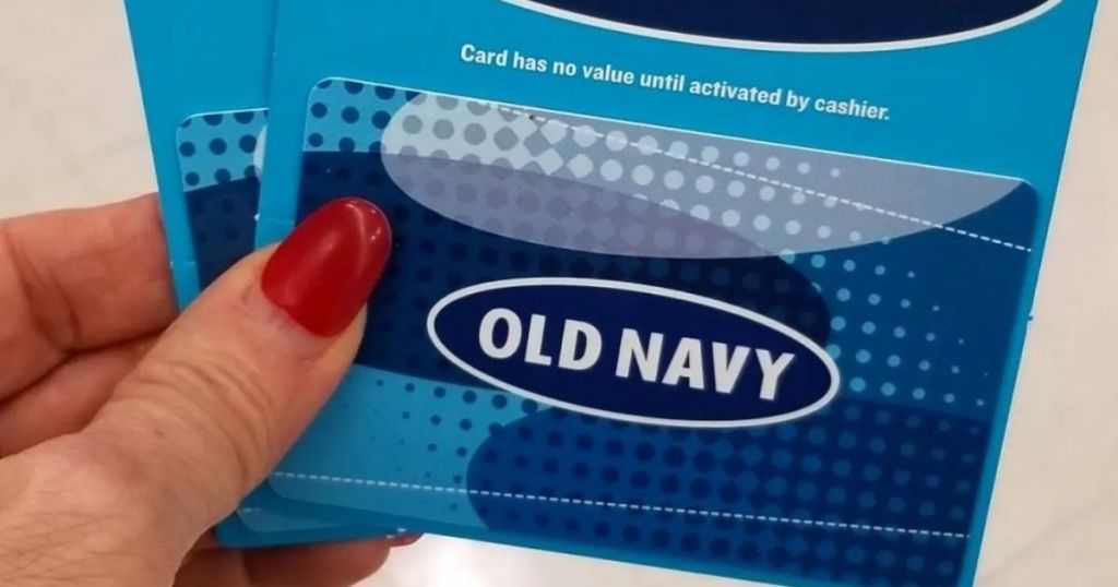 Old Navy Gift Card in woman's hands 