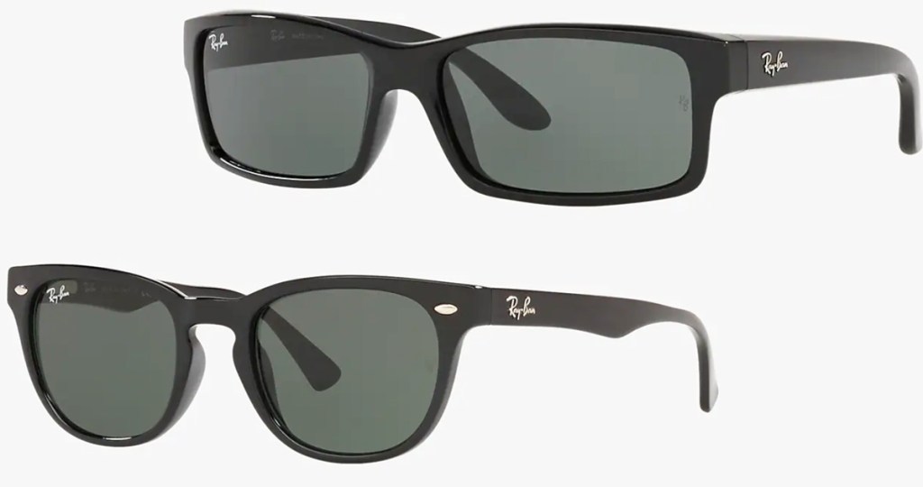 two pairs of ray-ban sunglasses