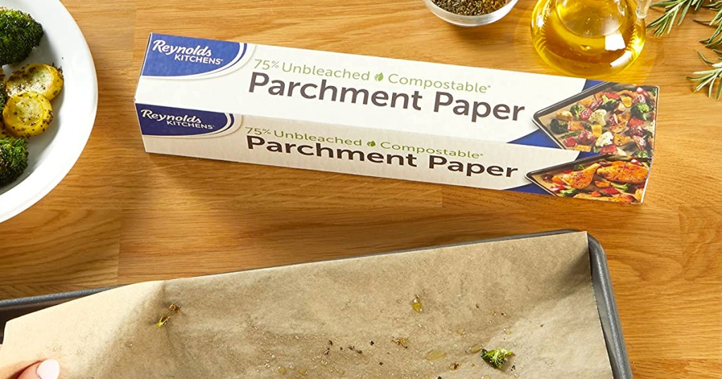 box of parchment paper on counter