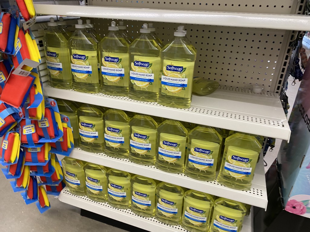 Softsoap Lemon Hand soap Refills on store shelf