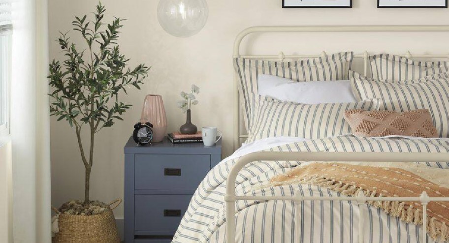 StyleWell 4.17 ft. Indoor Artificial Olive Tree in bedroom