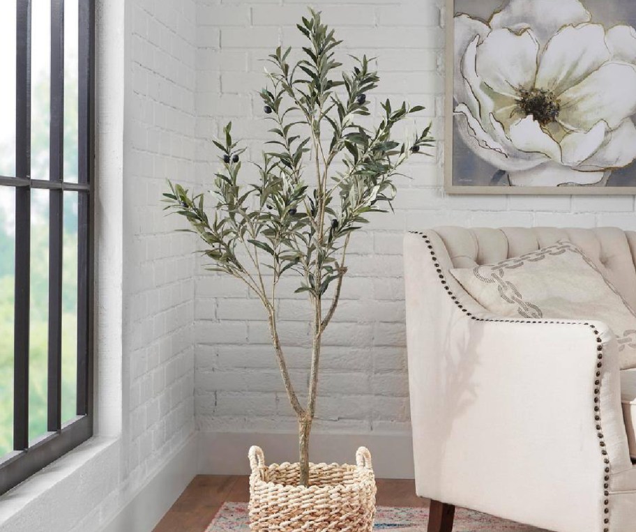 StyleWell 4.17 ft. Indoor Artificial Olive Tree