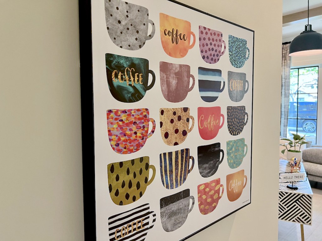 coffee mug prints on cream wall in office wayfair deals