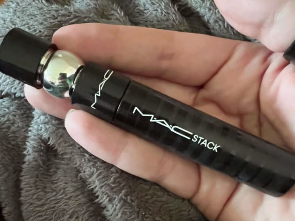 holding Mac Stack mascara