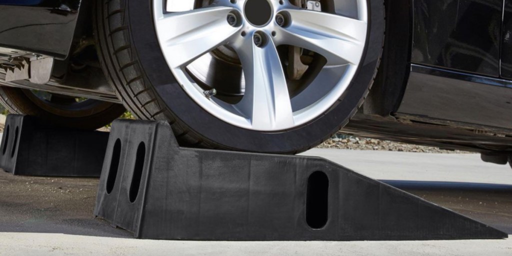 car on vehicle ramps