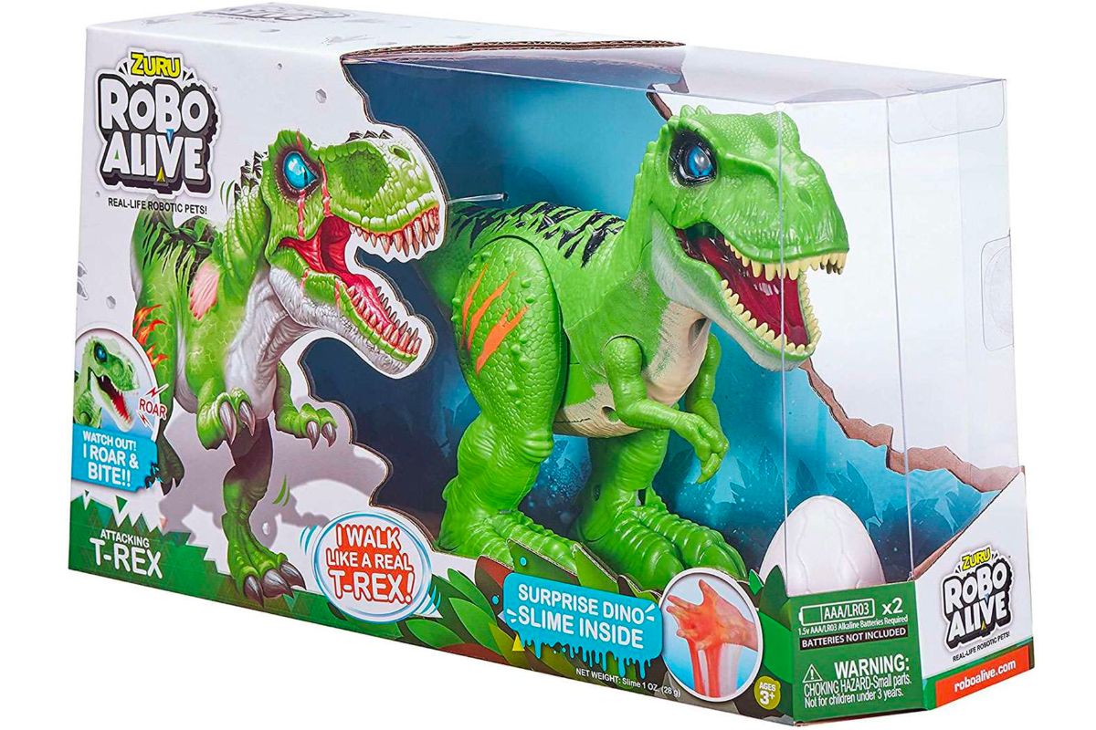 zuru robo alive t rex inside product packaging