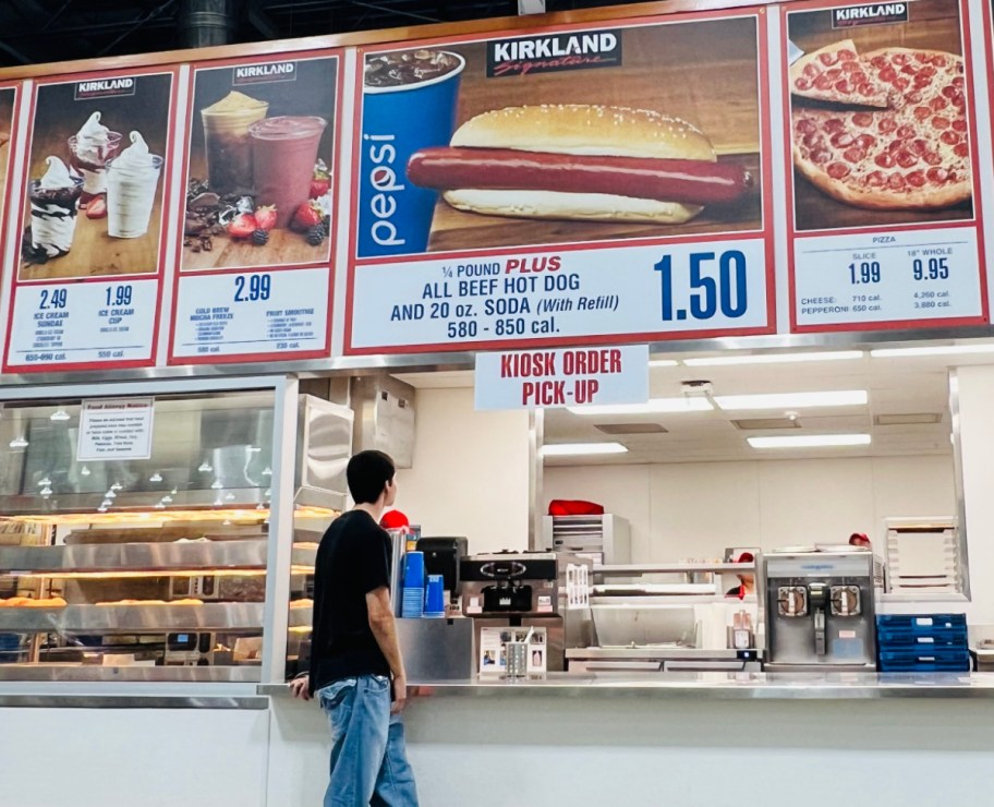 Man ordering at the Costco Food Court