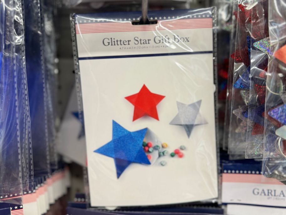 Dollar Tree Patriotic Glitter Star Gift Box