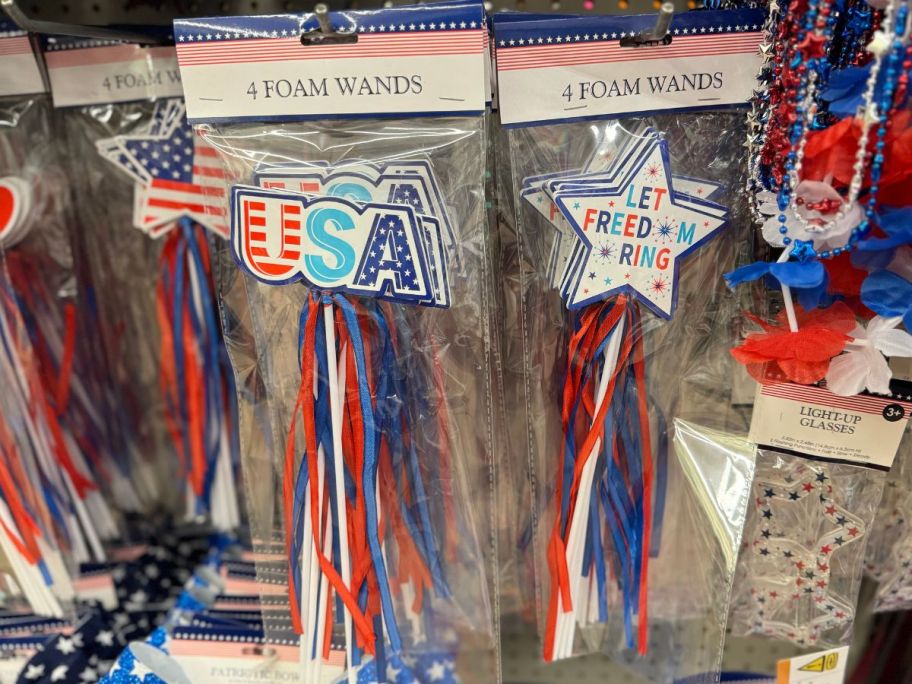 Dollar Tree Patriotic Foam Wands