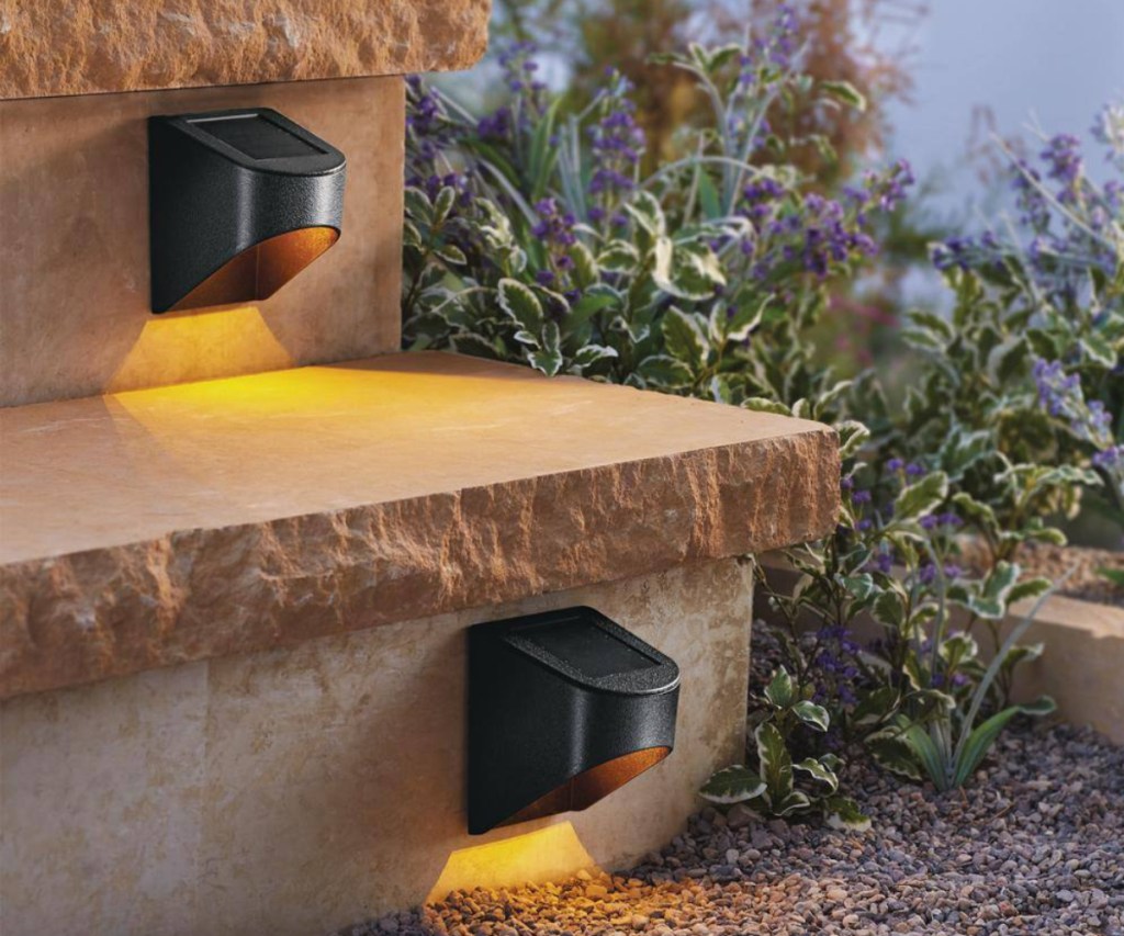 Solar lights under steps