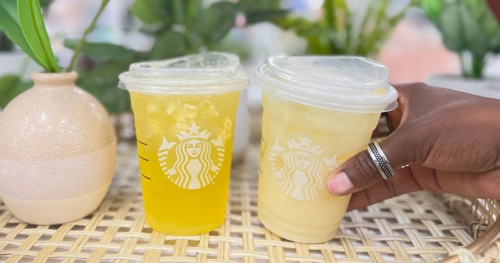 hand holding Starbucks Summer Drinks