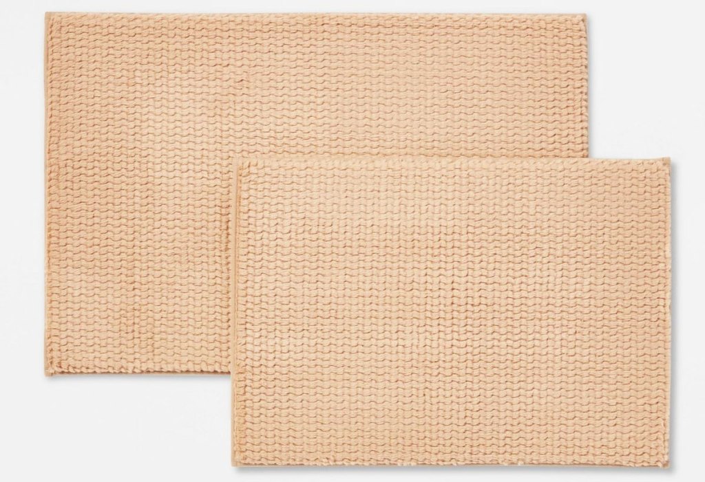 set of gold bath mats