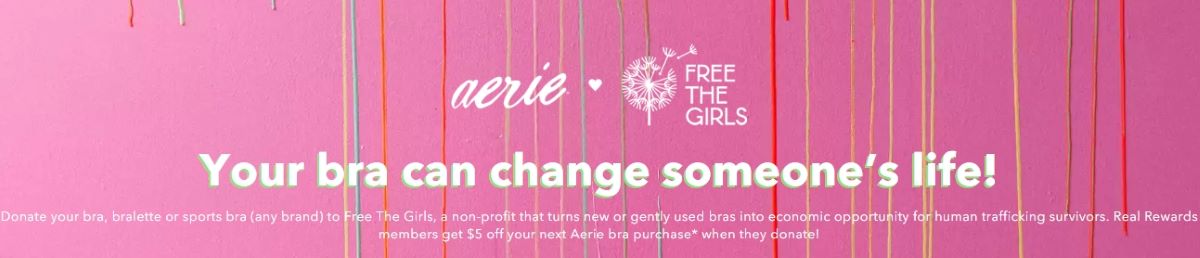 aerie free the girls banner