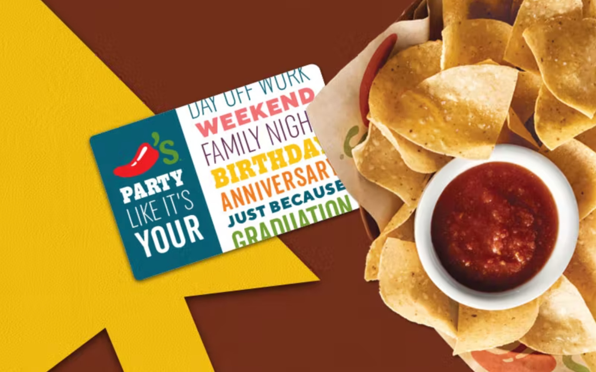 a chilis gift card ilke this is one graduation gift idea