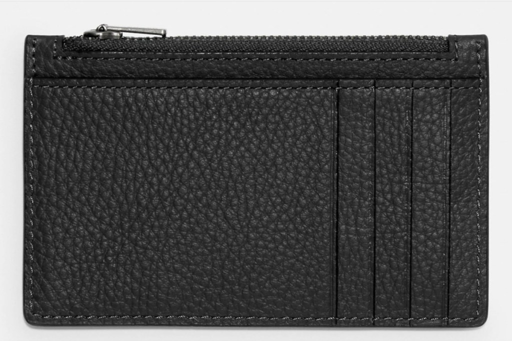 black zip id card case