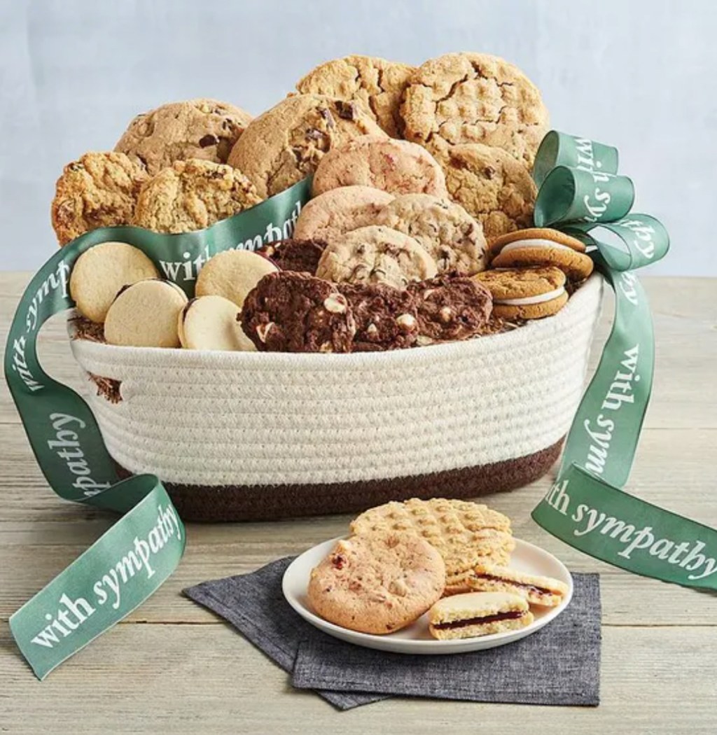 basket of fresh cookies on countertop