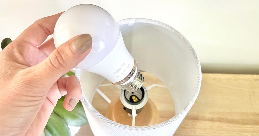 philips wiz led light bulb in lamp