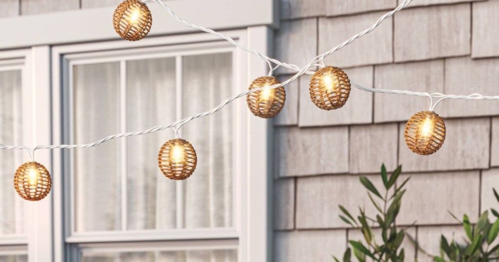 rattan string lights